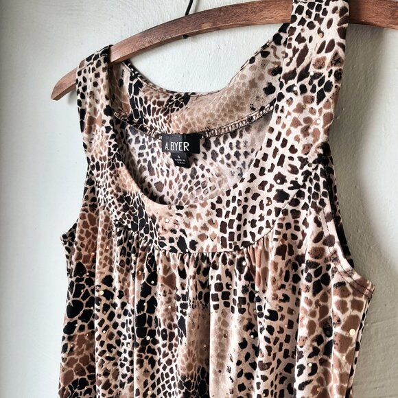 EUC Amy Byer Leopard Print Tank Top Size Small - Picture 3 of 6